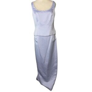 Vintage Lillie Rubin Periwinkle Pearl Embellished Size 8/12 2 Piece Skirt Set
